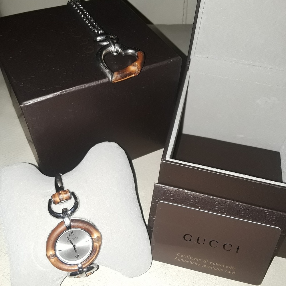 Gucci watch and necklace